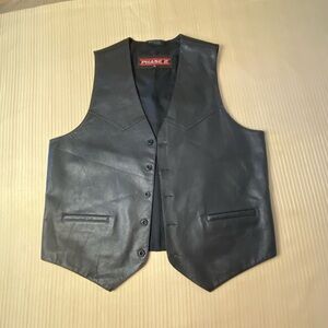 PHASE 2 Men Genuine Leather vest, black, size L